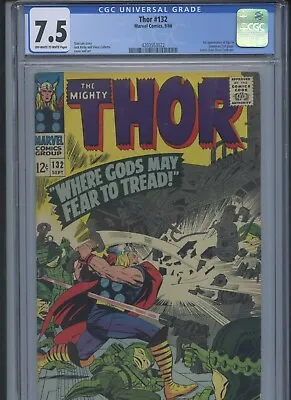 Buy Thor #132 1966 CGC 7.5 (1st Appearance Of Ego The Living Planet)~ • 77.55£