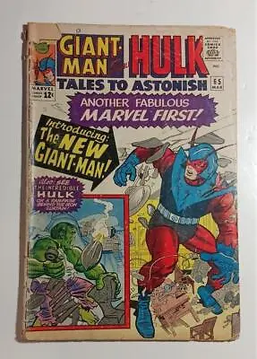 Buy Tales To Astonish #65 March 1965 Giant Man New Uniform Incredible Hulk  G+ 2.5 • 19.37£