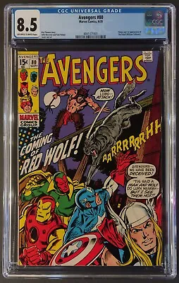 Buy Avengers #80 Cgc 8.5 Ow-w Marvel Comics 1970 Origin & 1st Appearance Of Red Wolf • 173.45£