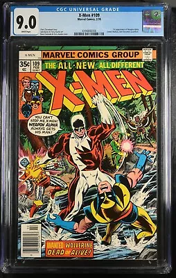 Buy Marvel X-MEN #109 CGC 9.0 WHITE PAGES 1ST APP. OF WEAPON ALPHA CLAREMONT STORY • 201.06£