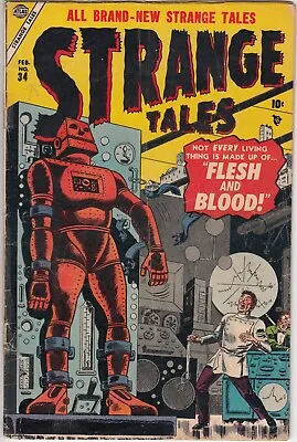 Buy Strange Tales #34, Early Marvel/Atlas Horror, Flesh And Blood!, 1955 GD/VG • 314.61£