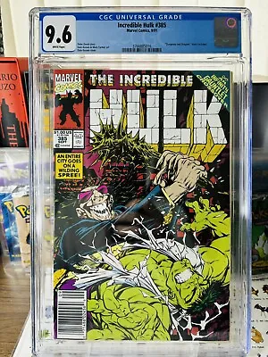 Buy Incredible Hulk #385 CGC 9.6 (1991) - RARE Newsstand Edition • 150£
