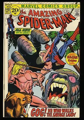 Buy Amazing Spider-Man #103 VF/NM 9.0 1st Appearance Gog! Ka-Zar! Marvel 1971 • 62.31£