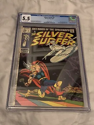 Buy Marvel Silver Surfer #4 CGC 5.5 Off White Pages Thor Appearance • 669£