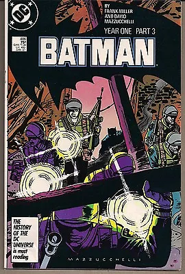 Buy Batman #406 Dc '87 Iconic Story Year One Part 3 Frank Miller & Mazzucchelli Vf+ • 10.36£