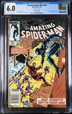 Buy Amazing Spider-Man #265  CGC 6.0  Newstand  Mark Jeweler  1st Silver Sable  1985 • 44.13£
