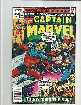 Buy Captain Marvel #57 (Jul 1978, Marvel) CLASSIC THOR VS MARVEL BATTLE ISSUE!!! • 12.04£