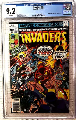 Buy 🔥~marvel~the Invaders #21~🔥gil Kane Cover~union Jack & Dyna-mite🔥~cgc 9.2~🔥 • 51.60£