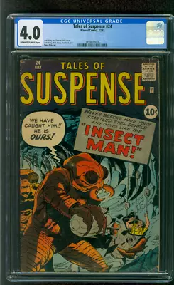 Buy Tales Of Suspense 24 CGC 4.0 Jack Kirby Art Stan Lee Story 12/1961 Insect Man • 134.40£