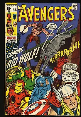 Buy Avengers #80 VF- 7.5 1st Appearance Red Wolf (William Talltrees)! Marvel 1970 • 52.04£