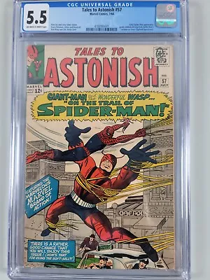 Buy Tales To Astonish 57 CGC 5.5 SPIDER-MAN Crossover Marvel Silver Age 1964! • 148.42£