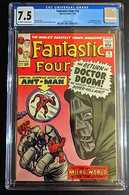 Buy Fantastic Four #16 CGC 7.5 1963 Doctor Doom Ant Man Wasp HTF In Grade • 1,112.08£