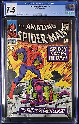 Buy Amazing Spider-Man #40 - Marvel Comics 1966 CGC 7.5 Origin Of The Green Goblin. • 360.63£