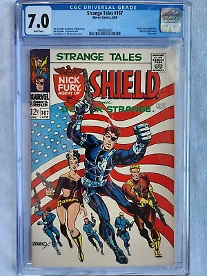 Buy Marvel Strange Tales #167 CGC 7.0 , White Pages, Groovy Steranko Cover • 118.49£