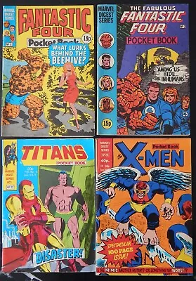 Buy 4 No. Marvel Comics Digest Series Pocket Books Fantastic Four, X-Men And Titans • 8£