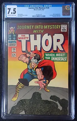 Buy Journey Into Mystery #125 ⚡ CGC 7.5 OW/WH ⚡ Last Issue! Thor And Hercules 1966 • 143.11£