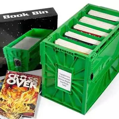 Buy (5) BCW Green Short Comic Book Bin Heavy-Duty Stackable Plastic Storage Box • 114.63£