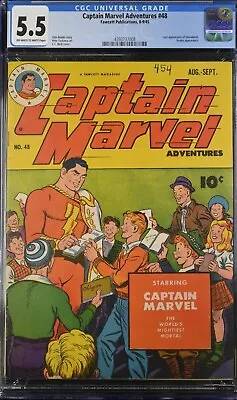 Buy Captain Marvel Adventures #48 Cgc 5.5 Fawcett 1945 Golden Age Last App Steamboat • 179.89£
