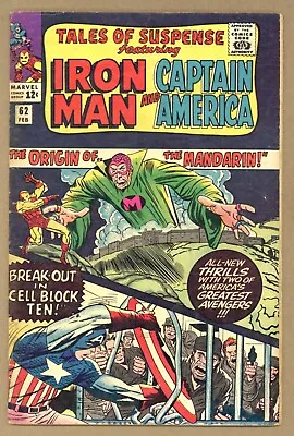 Buy Tales Of Suspense 62 VG- Kirby ORIGIN MANDARIN Capt. America Iron Man 1965 T433 • 31.53£