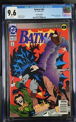 Buy Batman #492 Cgc 9.6, 1993, Newsstand Edition, Bane Appearance • 62.46£