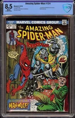 Buy Amazing Spider-Man # 124 CBCS 8.5 White (Marvel, 1973) 1st Appearance Man-Wolf • 233.58£