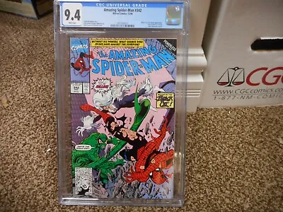 Buy Amazing Spiderman 342 Cgc 9.4 Marvel 1990 Black Cat Scorpion Cover WHITE Pgs NM • 47.96£