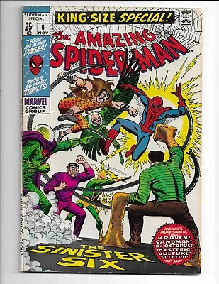 Buy Amazing Spider-man Annual 6 - F- 5.5 - Reprints 1st App Sinister Six (1969) • 103.94£