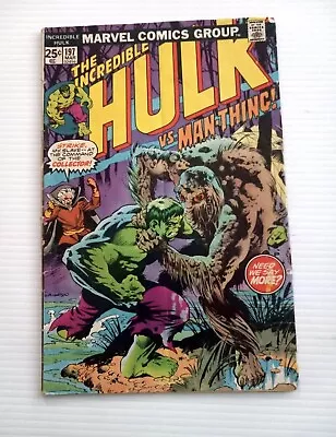 Buy The Incredible Hulk #197 Marvel Comics 1976 Man-Thing With Marvel Value Stamp • 29.25£