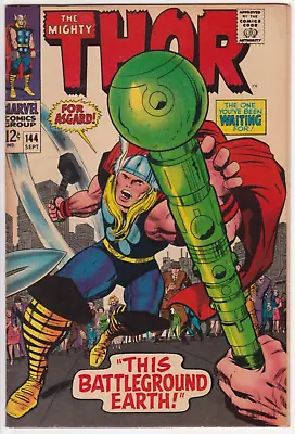Buy The Mighty Thor #144, Marvel Comics 1967 FN+ 6.5 Stan Lee And Jack Kirby • 27.61£