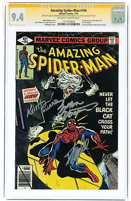 Buy 🔥AMAZING SPIDER-MAN 194 1979 Signed X3 Stan Lee, Wolfman, 1ST BLACK CAT CGC 9.4 • 1,260£