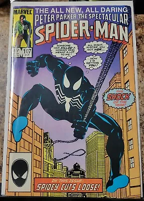 Buy Spectacular Spider-Man #107 (1985) 1st App Sin-Eater Copper Age Marvel Comics FN • 11.99£