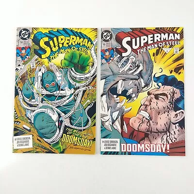 Buy Superman The Man Of Steel #18 VF/NM + #19 1st Doomsday Lot (1992 Marvel Comics) • 15.80£