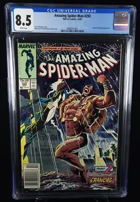 Buy Amazing Spider-Man #293 CGC Graded 8.5 Marvel 1987 Newsstand Edition Comic Book • 47.91£