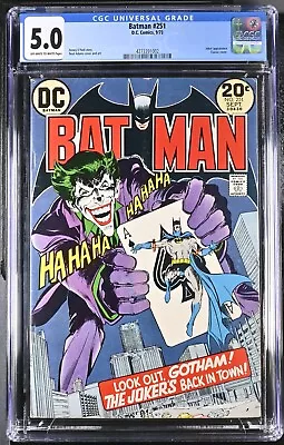 Buy Batman #251 (1973) CGC 5.0 Off-White To White Pages / Neal Adams Joker Cover • 315.46£