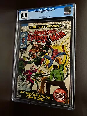 Buy Amazing Spider-Man Annual #6 (1969 ) / CGC 8.0 / Sinister Six / Silver Age Comic • 223.07£