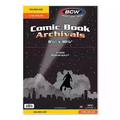 Buy 10 BCW Golden Age Comic Book Archivals 4-Mil Mylar Bags Acid Free Museum Quality • 23.67£