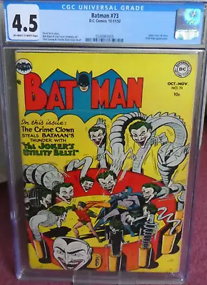 Buy Batman #73 CGC 4.5 1952 Classic Joker Cover OW To White Pages! • 1,345£