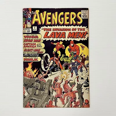Buy Avengers #5 1964 VG/FN Hulk And Lava Man Appearance Cent Copy • 264£