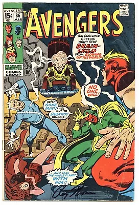 Buy Avengers   # 86   FINE   March 1971   SIGNED By Roy Thomas   1st Brain-Child • 27.98£