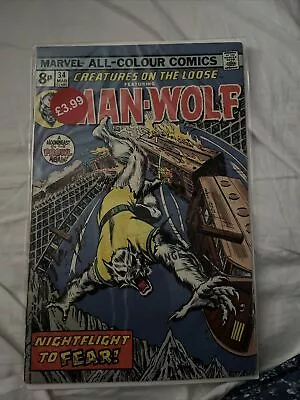 Buy Man-Wolf #34 - Original 1975 Marvel Comic. 1st George Perez Cover Art • 6£
