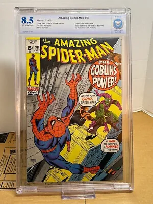 Buy Amazing Spider-Man #98 CBCS 8.5 Grade, Green Goblin App, Stan Lee, Marvel (1971) • 138.30£