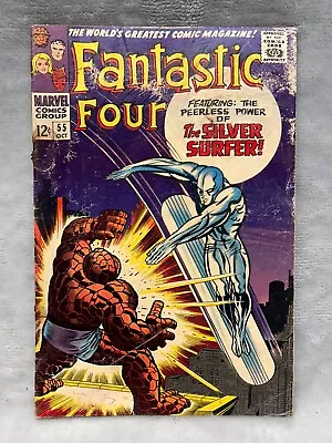 Buy Fantastic Four #55 Silver Surfer Appearance! Stan Lee! Marvel 1966 • 32.17£