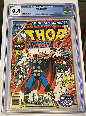 Buy Thor Annual #6 CGC 9.4 White Pages, Guardians Of The Galaxy & Korvac App. Marvel • 98.94£