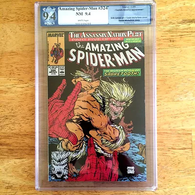 Buy Amazing Spider-Man #324 PGX Not CGC 9.4 NM TODD MACFARLANE Cover Sabretooth  • 35.61£