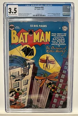 Buy Batman #63 CGC 3.5 (DC 1951) Killer Moth, Dick Grayson & Alfred Pennyworth! • 1,205.25£