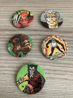 Buy X-Men 2  Button Pin Badges X 5 Comic Images Wolverine Vintage Marvel Comics 1986 • 15.99£