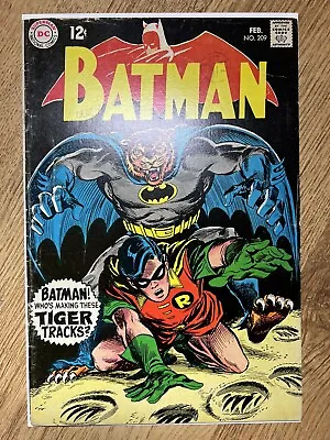 Buy Batman #209 (1969) Great Irv Novick Tiger Batman Cover! D.C. Comics VG+ • 25£
