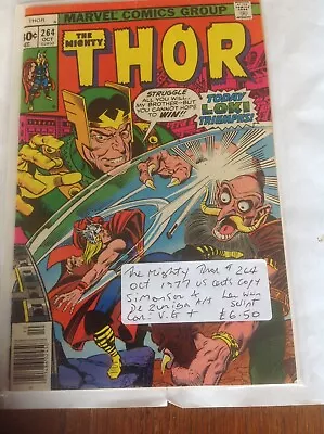 Buy Marvel - The Mighty Thor No.264 - Oct 1977 - Bronze Age - US Copy - Con: VG Plus • 6.50£