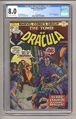 Buy Tomb Of Dracula 25 (CGC 8.0) Origin And 1st Appearance Hannibal King 1974 M156 • 108.56£