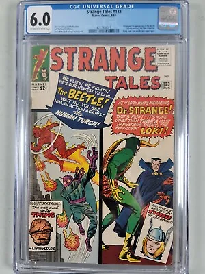 Buy Strange Tales #123 Cgc 6.0 1st Beetle 1st Thor X-over Loki Story • 150£